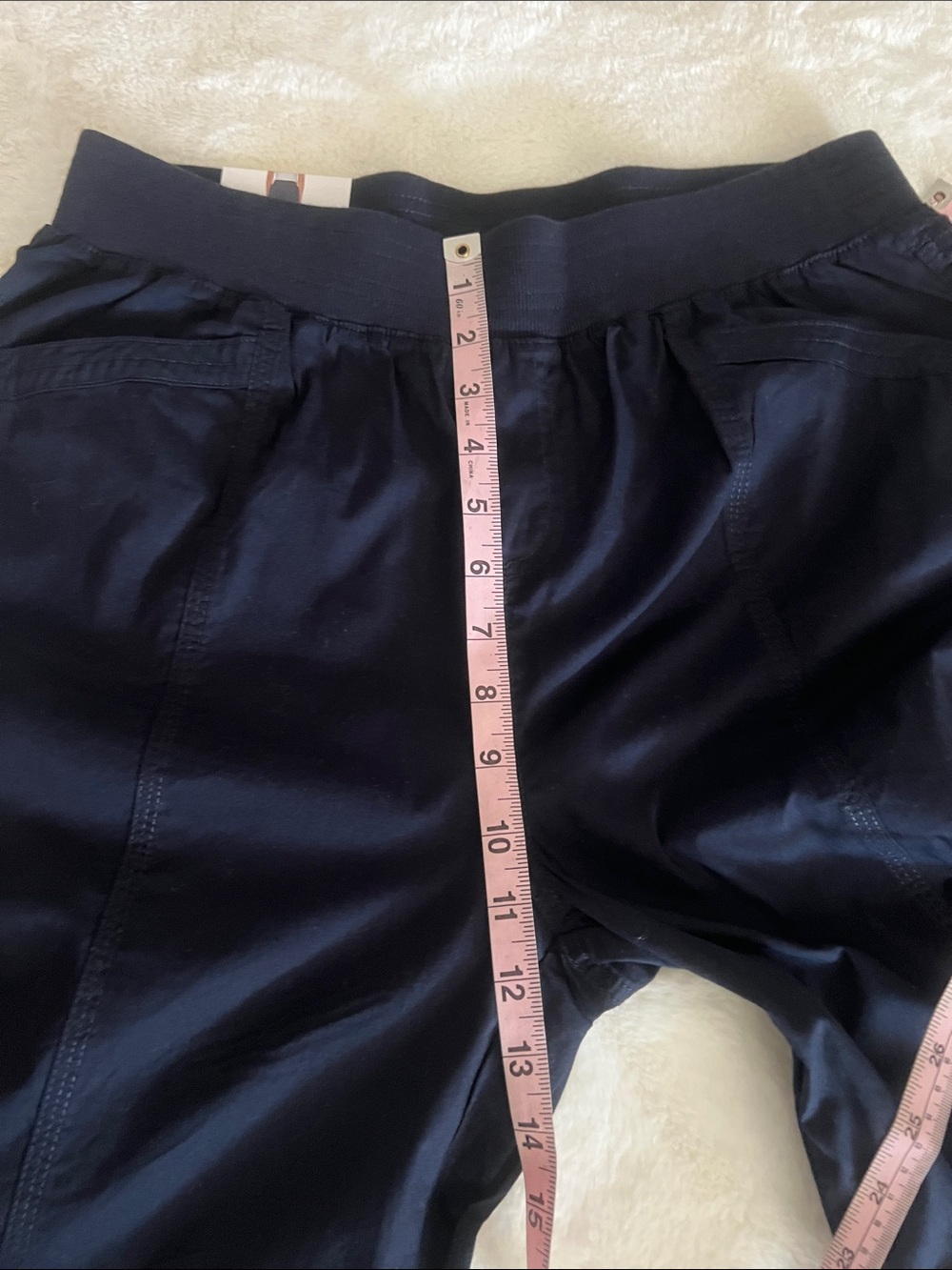 NWT Briggs Navy Elastic-Waist Bermuda Shorts with Roll-Cuff with pocket size S - Picture 7 of 16